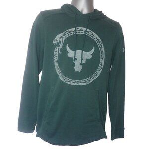 Under Armour The Rock Hoodie Sweatshirt Mens S Green‎ Logo Loose Fit Athletic